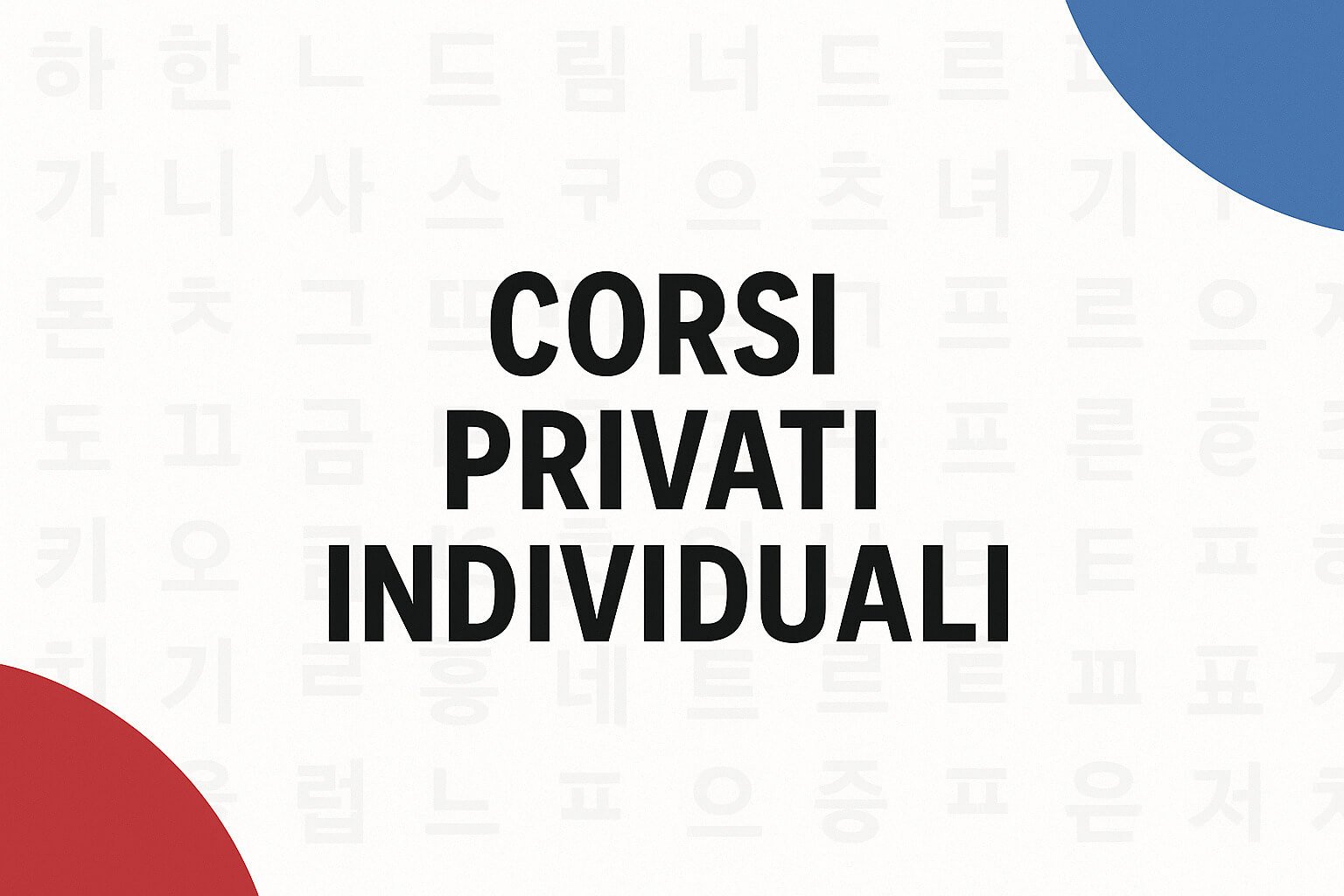 Corso di Coreano Privato Individuale